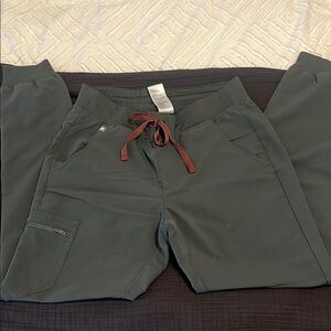 Women’s olive/grey Pants with Red Accents
